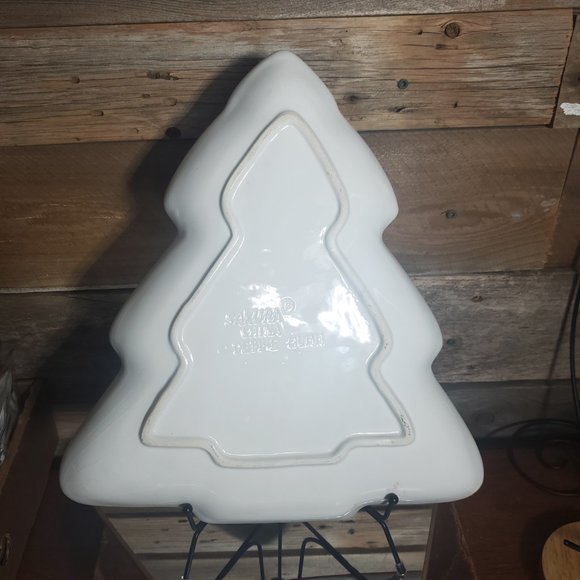 Sakura Debbie Mumm Christmas Serving Dish - Tree Shaped - Snowman Design - Picture 6 of 9